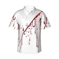 thumbnail image 1 of Fotbe Bloody Hand Camisa Hawaiana para Hombre Unisex – Camisa Casual de Verano con Botones de Manga Corta de Algodón y Lino,Large, 1 of 7