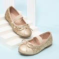 thumbnail image 2 of KPOPLK Girls Mary Jane Dress Shoes - Princess Ballerina Flats Low Heels for School Party Wedding, Back to School Shoes for Girls (Little Kid/Big Kids) Size 13.5,Gold, 2 of 9