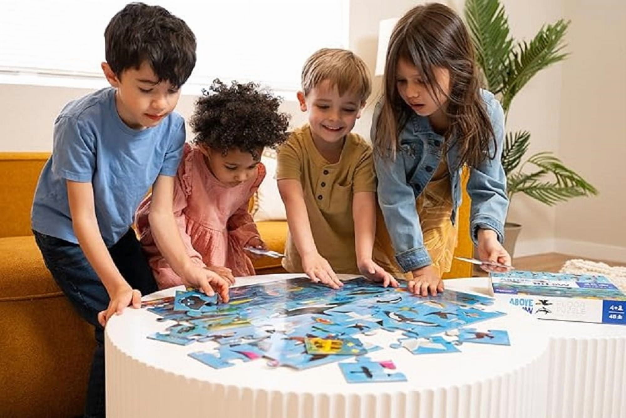 Crocodile Creek 48-Piece Jigsaw Floor Puzzle - Fun Floor Puzzles for Kids Ages 4-8 - Heavy-Duty Shaped Box for Storage - Dinosaur Museum - 18 x 24 inches Finished