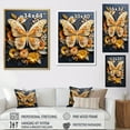 thumbnail image 4 of Designart "Citrus Butterfly Joy I" Animals Butterfly Floater Framed Wall Art Living Room, 4 of 5
