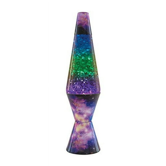 Lamp Lava 2600 14,5 Pouces, avec Paillettes Argentées, Liquide Clair, Globe Tricolore, Autocollant de Base Colormax Galaxy