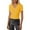 Yellow, variant on Going Out Tops for Women Short Sleeve V Neck Work Shirt Slim Blouse,Black,S