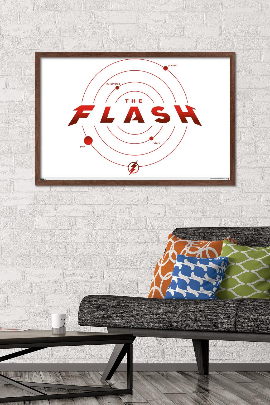 DC Comics Movie The Flash - The Timeline Wall Poster, 22.375" x 34" Framed