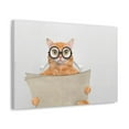 thumbnail image 5 of Cat Wearing Glasses Reading Newspaper On Toilet Funny Canvas Wall Art for Home Decor Ready-to-Hand, 5 of 18