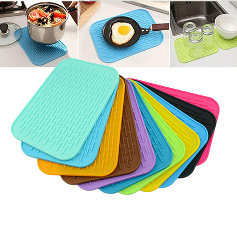 Manunclaims Silicone Trivet Mat Hot Pot Holder Driying Mat for Hot Dishes,  Hot Pots and Hot Pan, Non Slip Heat Resistant Hot Pads for Tables,  Countertop, Spoon Rest, Anti-slip Phone Pad for