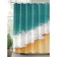 thumbnail image 2 of Shower Curtain Beach Waves Shower Curtains for Bathroom, Waterproof Polyester Shower Curtain Set with Hooks, Standard Size 72" x 72" Teal Brown, 2 of 6