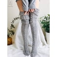 thumbnail image 2 of Gustave Women's Wool Thigh High Stockings,Over The Knee High Socks Leggings, Winter Cable Knitted Stretchy Long Sockings "Gray", 2 of 7