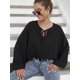 thumbnail image 4 of Las mujeres Batwing manga blusa atada O cuello camisas sueltas MABOTO Jerseys de mujer, 4 of 7