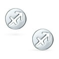 thumbnail image 2 of Bling Jewelry Womens Tiny Simple Round Astrology Sagittarius Horoscope Zodiac Stud Earrings .925 Sterling Silver, 2 of 5