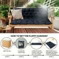 thumbnail image 4 of SDJPOI Porch Swing Replacement Cushion, 4" Thick Waterproof 2-3 Seater Bench Cushion with Backrest, Outdoor Swing Cushions for Outdoor Furniture（Navy Blue,40*40in）, 4 of 6