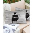 thumbnail image 6 of Pack of 2 Outdoor Pillow Covers, Cow Pig Chicken Animal Theme Wood Grain Waterproof Square Throw Pillowcase Cushion Decorative Pillow Covers for Couch Patio Tent, 20x12 in, 6 of 6