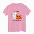 thumbnail image 4 of CAUYDY Toddler Pajama Girls Halloween Short Sleeve Top Sleepwear Cute Pumpkin Ghost Print Kids Loungewear Sizes 11-12 Years, 4 of 6