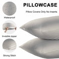 thumbnail image 4 of Grey Striped Outdoor Pillow Covers 26x26 Inch Throw Pillow Covers Set of 2 Waterproof Decorative Pillow Cases Farmhouse Beige Stripes Vintage Rustic Cushion Covers for Patio Furniture Garden Couch, 4 of 8