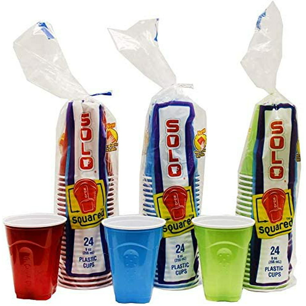 SOLO Squared 9 Ounce Plastic Cups (48 Blue) - Walmart.com - Walmart.com