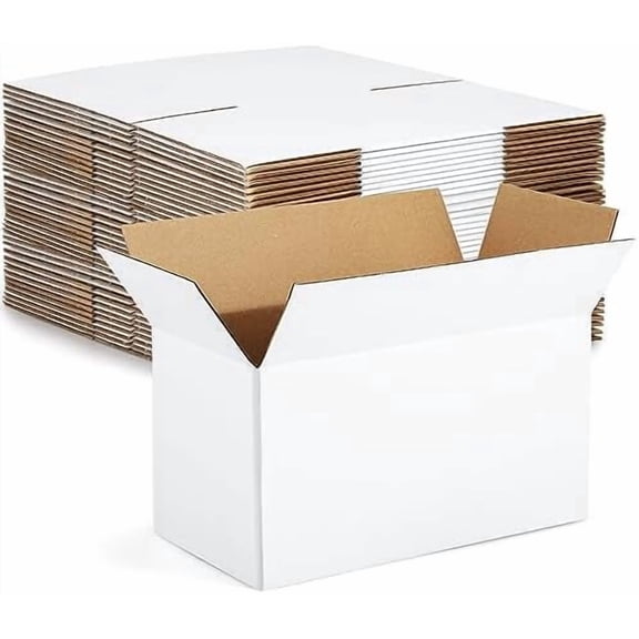 11x6x6-Small-Shipping-Boxes-30-Pack-White-Corrugated-Box-Mailers, Cardboard Boxes for Packaging Small Business, Mailing