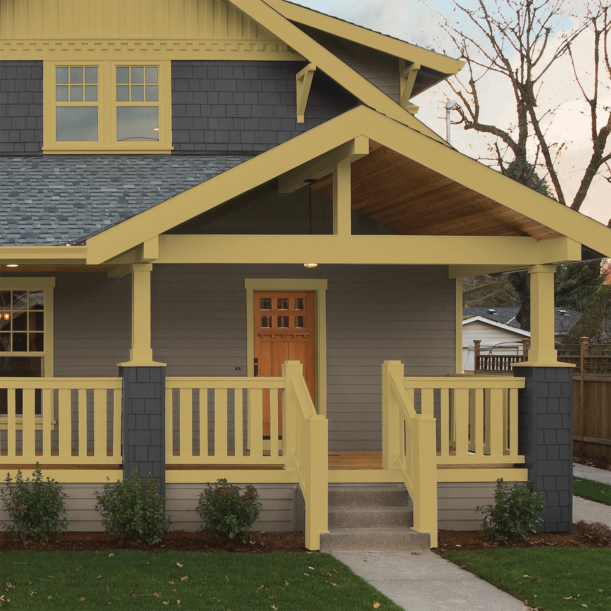 Glidden HEP Shutter Bug / Yellow Semi-Gloss Exterior Paint with Primer, 1 Gallon