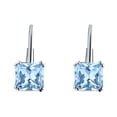 thumbnail image 4 of Blue Apple Co. Cushion Leverback Women Earrings Simulated Aquamarine 925 Sterling Silver., 4 of 5