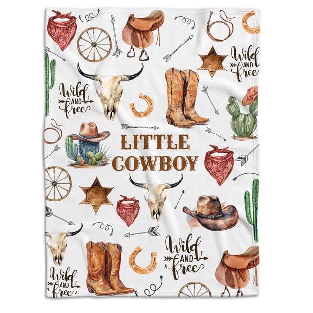 Manta de bebé Locobird Western Cowboy 76x102 cm Soft