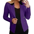 thumbnail image 6 of Levmjia Women Blazer Jacket Soft Lapel Collar Long Sleeve Solid Color Open Front Coat Office Work Daily Commute Holiday Travel Casual Everyday Wear, 6 of 7