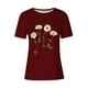 thumbnail image 4 of Tops de Ajuste Suelto para las Mujeres Sudadera Casual Impresa Manga Corta Cuello Redondo Superior, Poliéster, 4 of 4