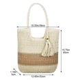 thumbnail image 2 of Jiibva Straw Beach Bag Woven Tote Bag with Tassels Large Shoulder Bag for Women Straw Handbags Rattan Boho Bag, 2 of 7