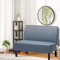 thumbnail image 5 of Andeworld Linen Loveseat Sofa Couch Upholstered Small Loveseat for Bedroom Armless Living Room Chairs Cushioned 2-Seater Settee loveseat (Prints), 5 of 7