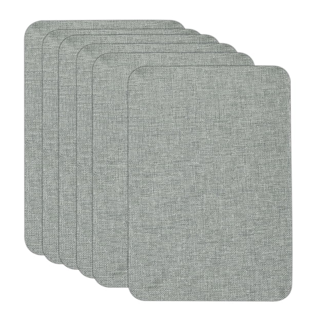 Uxcell 6Pcs Parches de Reparación de Tela para Sofá Parches de Tela de Lino 4.13" x 6.1" Gris Claro