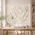 thumbnail image 5 of Minimalist Line Art Woman Profile with Floral Elements on Light Grey Background Serene Boho for Women Wall Decor Housewarming Gift Tapestry Wall Hanging for Bedroom and Living Room, 5 of 7