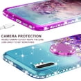 thumbnail image 5 of SOGA Cover Compatible for Samsung Galaxy Note 10 Case, Liquid Floating Quicksand Case with Diamond Ring Stand for Magnetic Car Mount - Purple on Aqua, 5 of 5