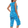 thumbnail image 5 of Conjunto de Verano para las Mujeres Impreso Cuello Redondo sin Mangas Y Pantalones, Casual de Dos Piezas para las Mujeres, 5 of 5