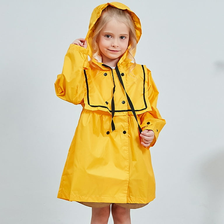 2024 Yellow S size girls preppy princess style waterproof jacket raincoat poncho nylon1 Walmart