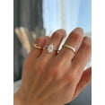 thumbnail image 2 of Pear Cut, Distance Pave Set White Lab-Grown Diamond Moissanite Engagement Ring 2.00 Carat, 14K Gold Plated Size- (5 - 13) Available, 2 of 2