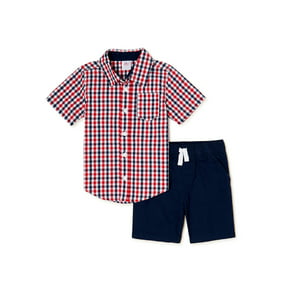 Americana Baby & Toddler Boys Woven Top & Shorts, 2-Piece Outfit Set, Sizes 12M-5T