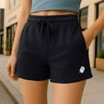 thumbnail image 5 of Dalix Ghost Embroidered Shorts Washed Soft Fleece Relaxed Drawstring Pocket Fit Lounge Womens in Black XS X-Small, 5 of 5