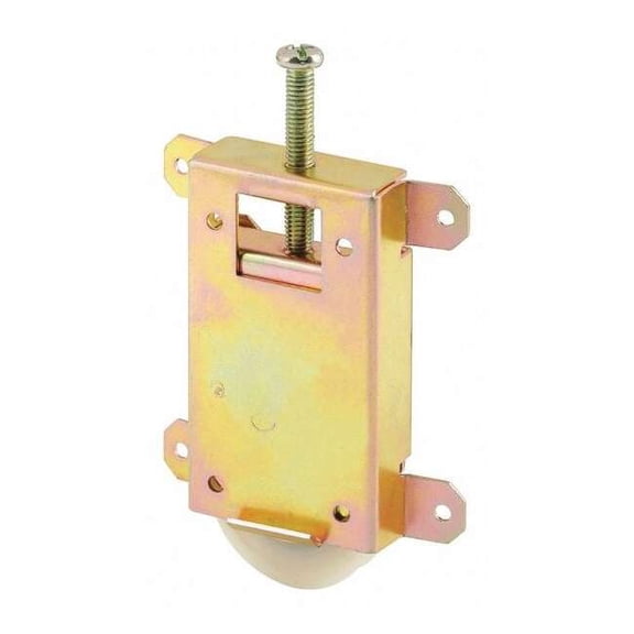Mirror Door Roller Assembly, 1-1/2 in., Steel Housing and Ball Bearings, Concave Plastic Wheel