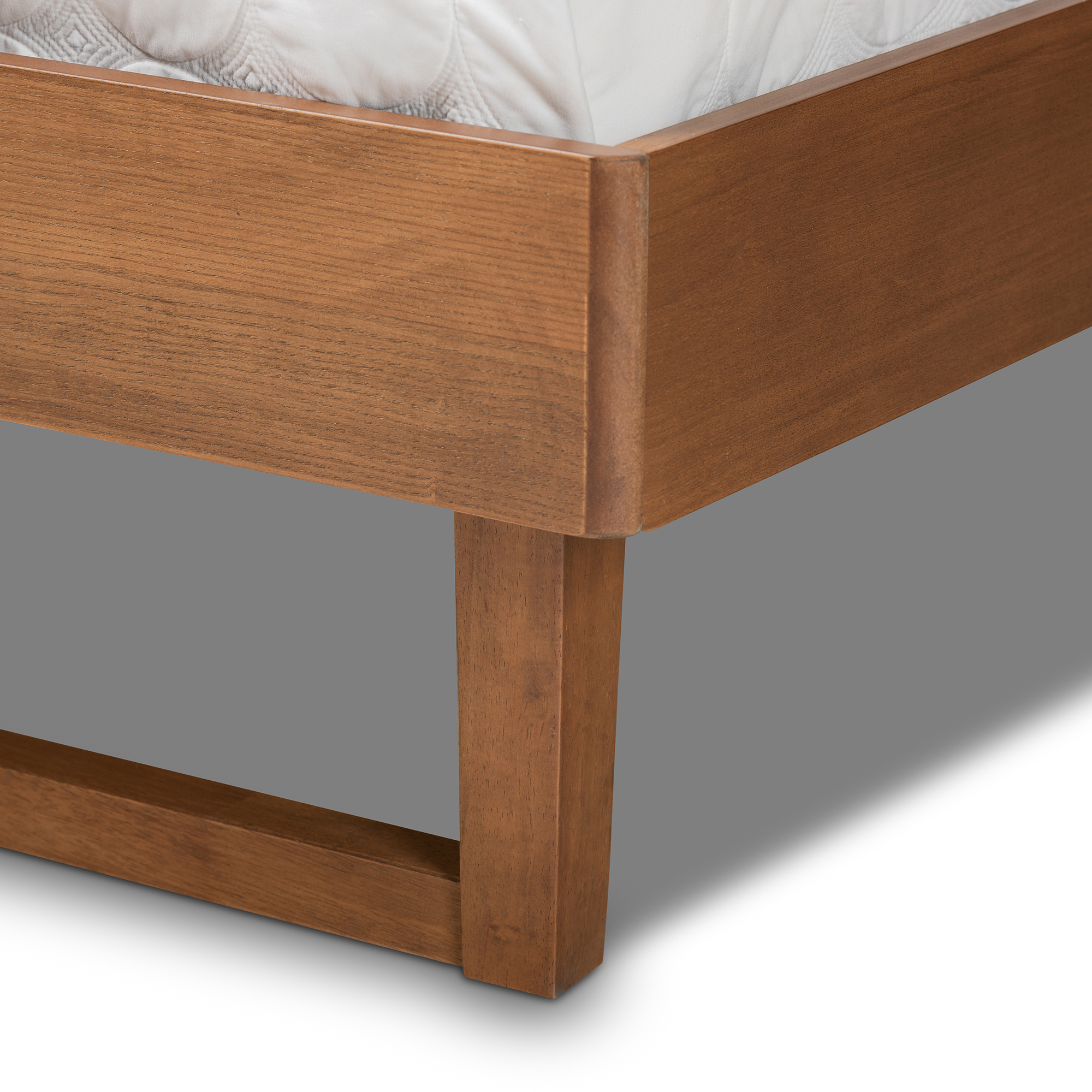 Baxton Studio Lucie Contemporary/Modern Engineered Wood Textured Platform Bed, King, Walnut Brown