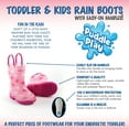 thumbnail image 2 of Puddle Play Children's Girls' Hearts Shapes Printed Waterproof Easy-On Rubber Rain Boots (Toddler/Little Kids), 2 of 5