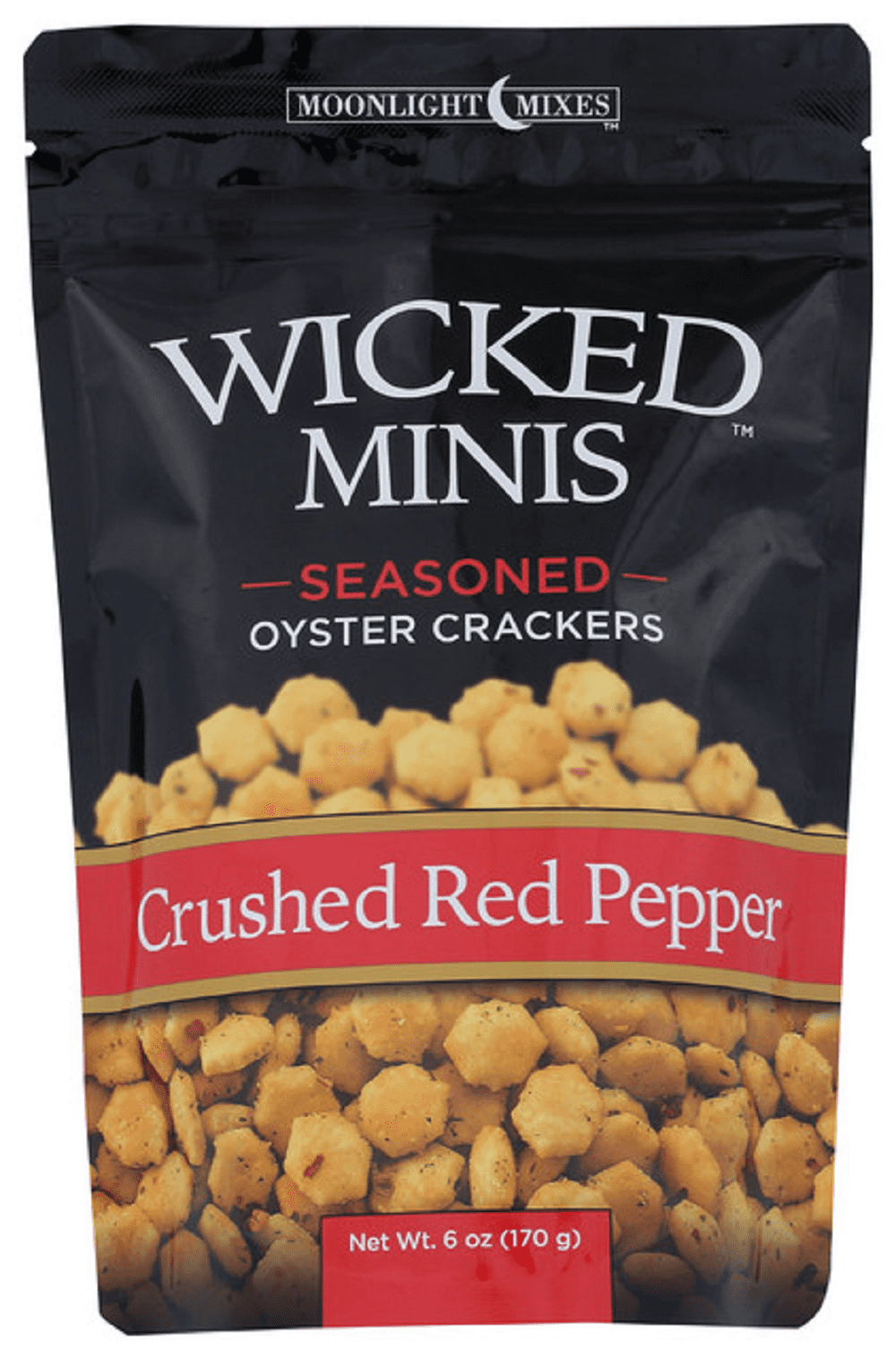Wicked Minis Seasoned Oyster Crackers Crushed Red Pepper, 6oz (Pack of