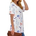 thumbnail image 3 of Fantaslook Women Tunic Tops Casual Henley Short Sleeve Shirts Floral Blouses Loose Summer Tops, 3 of 6