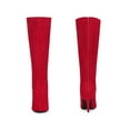 thumbnail image 2 of BLISSFUL STEP Women's Boots Faux Suede Knee High Stiletto Heel Pointed Toe Back Zipper Boots Red 9.5, 2 of 7
