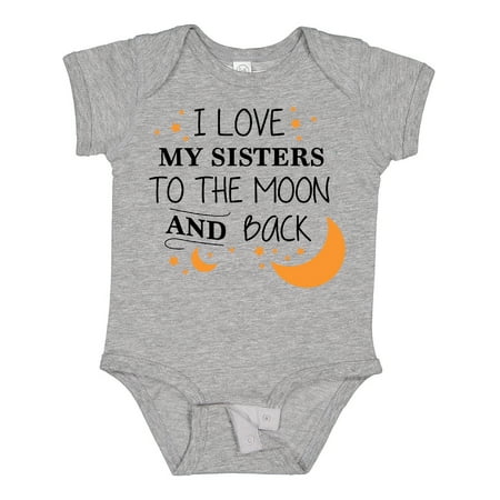 

Inktastic I Love My Sisters to the Moon and Back Gift Baby Boy or Baby Girl Bodysuit