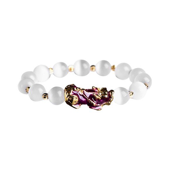 Pulseras Feng Shui, Pulseras con Cuentas, Durable, Artesanía Exquisita, Regalo Del Día de San Valentín, Pulseras Que Cambian de Color para Uso Diario, El violeta se vuelve rojo
