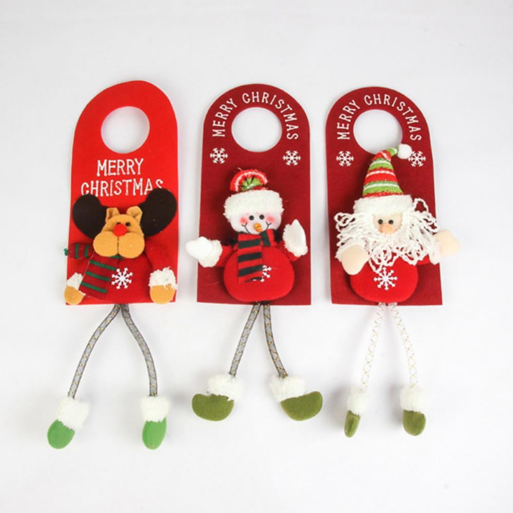 Cute Christmas Felt Door Hanger Or Decoration In Santa Snowman or Reindeer Xmas