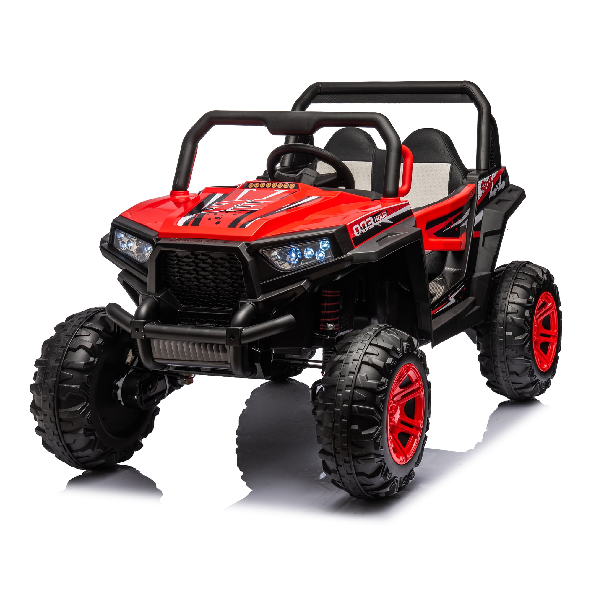 CIPACHO 12V Kids Ride On Truck with Remote Control, Electric Buggy Car Toys Off-Road UTV Vehicle, 4 Shock Absorbers, Red
