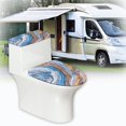 thumbnail image 5 of HELLHERO Marble Pattern Fits All Toilet Shapes Toilet Seat Cover with Elastic Bottom, 5 of 7