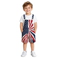 thumbnail image 3 of Tisuna Kids Denim Patriotic Overalls Star Striped Print Sleeveless Jumpsuit Shorts Boys And Girls July 4Th Anniversary 250 Years Celebration Graphic Romper Navy Size 6-7 Years, 3 of 7