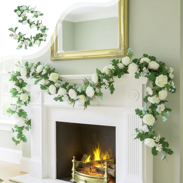 Violete Artificial Rose Vines | Faux Flower Garland Decorative Rattan for Wedding Archway Backdrop, Home Event Decor | Realistic, Durable, Versatile | White/Yellow/Pink | 200cm/78.74in | 1 Piece