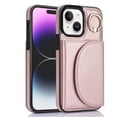 thumbnail image 3 of Wallet Case Compatible with iPhone 13 360° Rotation Finger Ring Holder RFID Blocking Premium Leather Case with Card Slots Folio Flip PU Durable for Men Women iPhone 13, Rosegold, 3 of 9