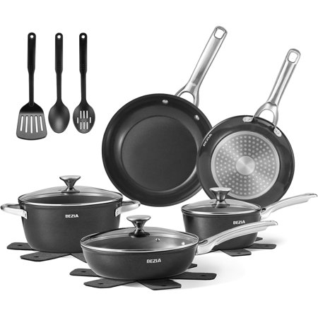 Induction Cookware Set 15-Piece, Nonstick Pots and Pans Set with Healthy Ceramic Coating, Induction Pans Set with Stainless Steel Handles & Lids, Oven Safe, Compatible with All Stoves