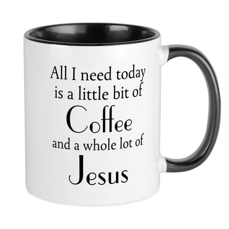 

CafePress - All I Need Is Coffee And Jesus Mugs - Ceramic Coffee Tea Novelty Mug Cup 11 oz